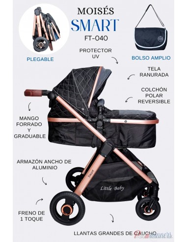 Coche Moises Smart - Negro  - 1