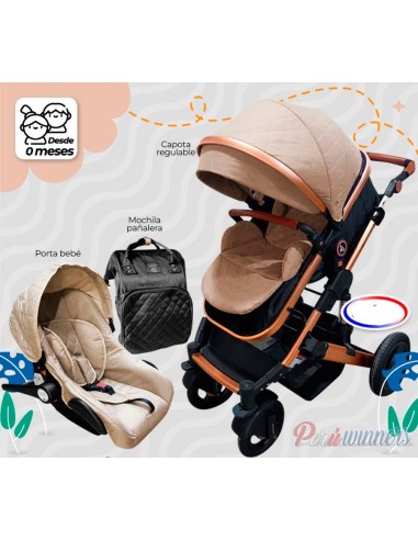 Coche moises con porta bebe Prado - Beige  - 1