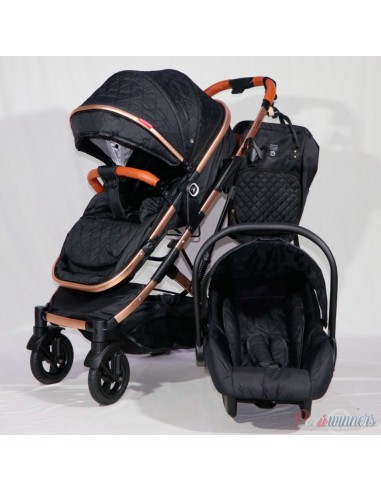 Coche Moises con porta Bebe Mini - Negro  - 1