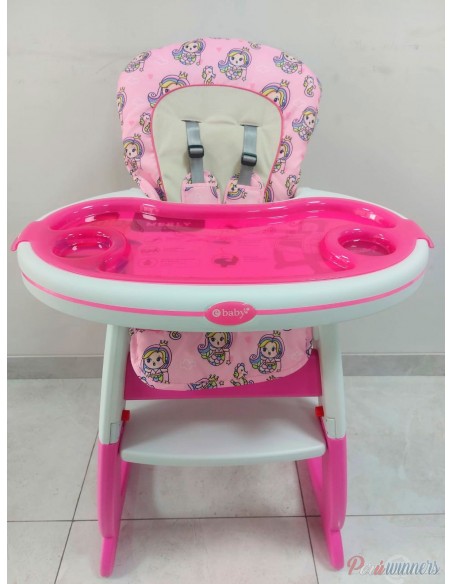 SILLA DE COMER Y ESCRITORIO PARA BEBÉ MERLY ROSADO - EBABY